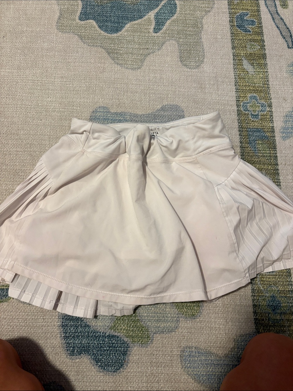 White Pleated Athletic Skort